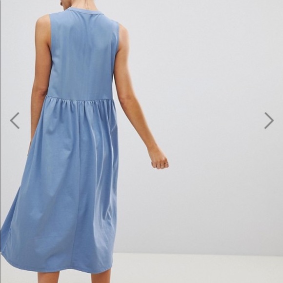 ASOS Woven Mix Midi Sleeveless Smock Dress - Picture 3 of 4